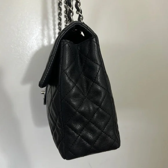 💎✨BEAUTIFUL✨💎 Chanel Quilted CC Caviar Leather Black Chain Shoulder … - Picture 6 of 17